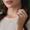 Baguette Solitaire Necklace or Center Mounting in 14 Karat Rose Gold for Straight baguette Stone, 0.13 grams