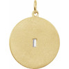 Accented Disc Necklace or Pendant Mounting in 14 Karat Yellow Gold for Marquise Stone, 1.69 grams