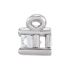 Baguette Solitaire Necklace or Center Mounting in 14 Karat White Gold for Straight baguette Stone, 0.13 grams