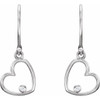 Accented Heart Earrings Mounting in 10 Karat Yellow Gold for Round Stone, 0.82 grams