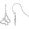 Butterfly Earrings Mounting in 14 Karat Rose Gold for Round Stone, 1.18 grams