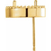Halo Style Earrings Mounting in 14 Karat Yellow Gold for Oval Stone, 0.97 grams