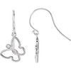 Butterfly Earrings Mounting in 10 Karat White Gold for Round Stone, 0.77 grams