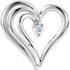 Heart Earrings Mounting in Platinum for Round Stone, 1.68 grams