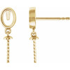 Accented Pearl Earrings Mounting in 14 Karat Yellow Gold for Pearl Stone, 1.24 grams