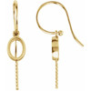 Accented Pearl Earrings Mounting in 14 Karat Yellow Gold for Pearl Stone, 0.98 grams