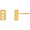 Three Stone Earrings Mounting in 14 Karat Yellow Gold for Round Stone, 1.4 grams