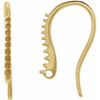 Accented Bishop Hook Earring Top Mounting in 10 Karat Yellow Gold for Round Stone, 0.54 grams