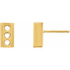 Three Stone Earrings Mounting in 18 Karat Yellow Gold for Round Stone, 1.58 grams