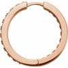 Inside Outside Hoop Earrings Mounting in 14 Karat Rose Gold for Round Stone, 3.5 grams
