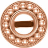 Bezel Set Beaded Earrings Mounting in 14 Karat Rose Gold for Round Stone, 0.7 grams