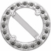 Round 4 Prong Halo Style Earrings Mounting in Platinum for Round Stone, 1.21 grams