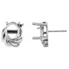 Freeform Earrings Mounting in 14 Karat Yellow Gold for Oval Stone, 1.65 grams