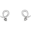 Accented Earringd Mounting in 14 Karat Yellow Gold for Round Stone, 0.96 grams