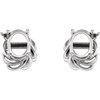 Freeform Earrings Mounting in 10 Karat Yellow Gold for Oval Stone, 1.79 grams