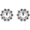 Round 4 Prong Halo Style Earrings Mounting in 14 Karat White Gold for Round Stone, 0.4 grams