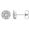 Cluster Earrings Mounting in Platinum for Round Stone, 3.73 grams