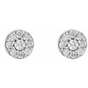 Cluster Earrings Mounting in Platinum for Round Stone, 3.73 grams
