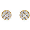 Cluster Earrings Mounting in 14 Karat Yellow Gold for Round Stone, 2.39 grams