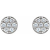 Cluster Earrings Mounting in Platinum for Round Stone, 2.55 grams