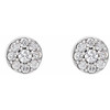 Cluster Earrings Mounting in 14 Karat White Gold for Round Stone, 2.33 grams