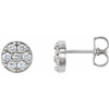 Cluster Earrings Mounting in 14 Karat White Gold for Round Stone, 1.63 grams