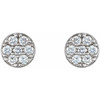 Cluster Earrings Mounting in 14 Karat White Gold for Round Stone, 1.63 grams