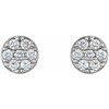 Cluster Earrings Mounting in 14 Karat White Gold for Round Stone, 1.63 grams