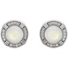 Bezel Set Halo Style Earrings Mounting in Platinum for Round Stone, 5.45 grams