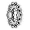 Oval 4 Prong Halo Style Earrings Mounting in Platinum for Oval Stone, 2.18 grams