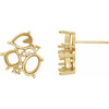 Multi Shape Cluster Earrings Mounting in 14 Karat Yellow Gold for Pear Stone, 1.73 grams