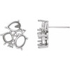 Multi Shape Cluster Earrings Mounting in Platinum for Pear Stone, 2.78 grams