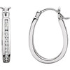 Inside Outside Hoop Earrings Mounting in 14 Karat White Gold for Round Stone, 6.02 grams