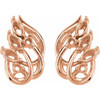 Accented Earrings Mounting in 14 Karat Rose Gold for Marquise Stone, 1.36 grams