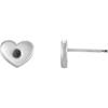 Heart Earrings Mounting in Sterling Silver for Round Stone, 0.64 grams