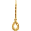 Halo Style Earrings Mounting in 14 Karat Yellow Gold for Pear shape Stone, 1.39 grams