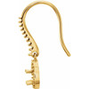 Halo Style Earrings Mounting in 14 Karat Yellow Gold for Pear shape Stone, 1.39 grams
