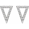 Triangle Earrings Mounting in 14 Karat White Gold for Round Stone, 1.94 grams