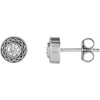 Bezel Set Earrings Mounting in Sterling Silver for Round Stone, 1.6 grams