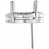 Accented Earrings Mounting in 14 Karat White Gold for Cushion Stone, 3.33 grams