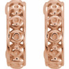 Bezel Set Hoop Earrings Mounting in 14 Karat Rose Gold for Round Stone, 1.17 grams