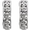 Bezel Set Hoop Earrings Mounting in Platinum for Round Stone, 1.81 grams