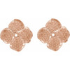 Accented Floral Earrings Mounting in 14 Karat Rose Gold for Round Stone, 3.27 grams