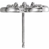 Clover Earrings Mounting in 14 Karat White Gold for Round Stone, 1.84 grams