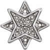 Star Earrings Mounting in 14 Karat White Gold for Round Stone, 0.4 grams