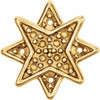 Star Earrings Mounting in 14 Karat Yellow Gold for Round Stone, 0.41 grams