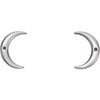 Crescent Earrings Mounting in Sterling Silver for Round Stone, 0.37 grams