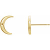 Crescent Earrings Mounting in 14 Karat Yellow Gold for Round Stone, 0.46 grams