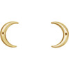 Crescent Earrings Mounting in 14 Karat Yellow Gold for Round Stone, 0.46 grams