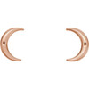 Crescent Earrings Mounting in 14 Karat Rose Gold for Round Stone, 0.46 grams